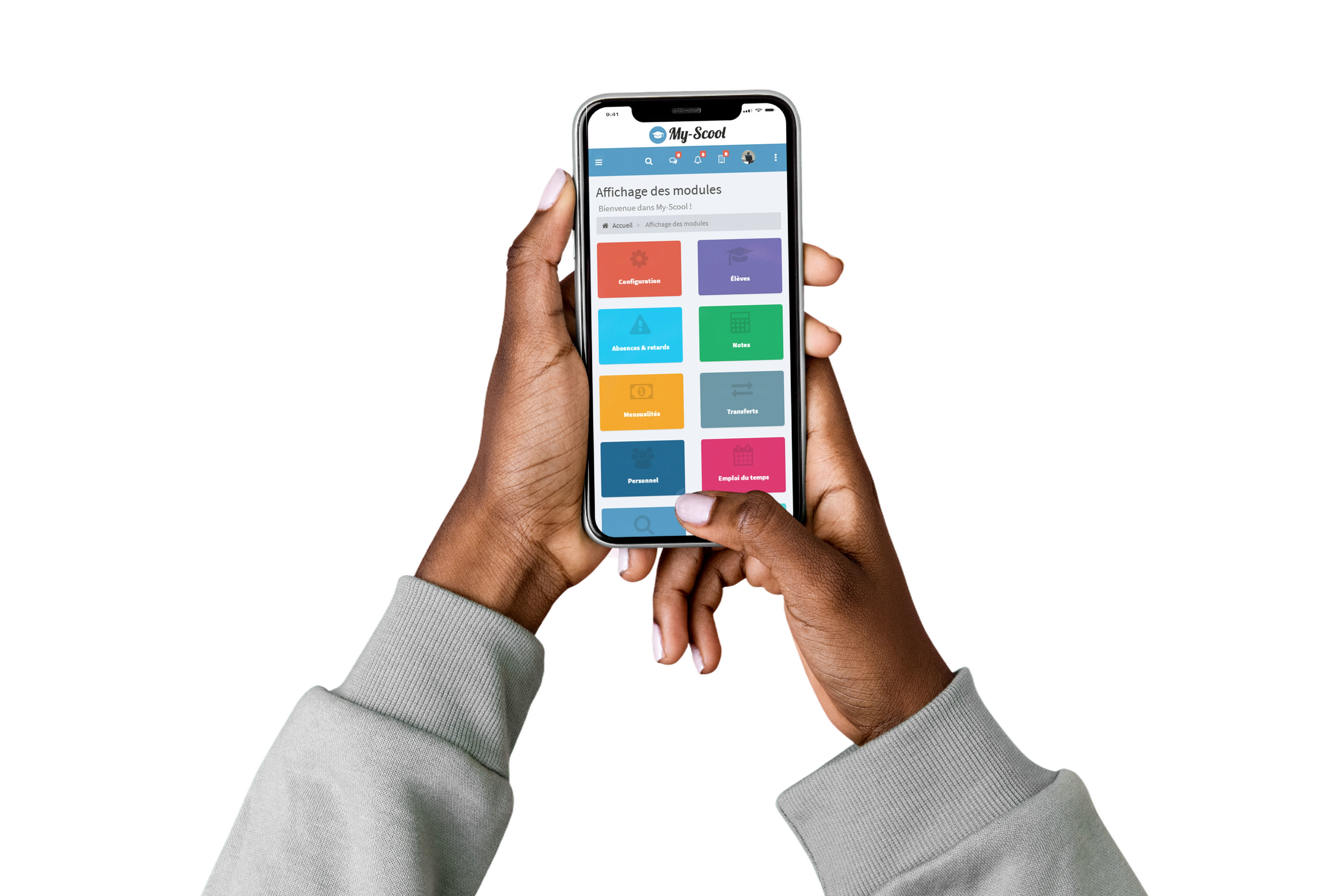 My-Scool utilisé sur smartphone